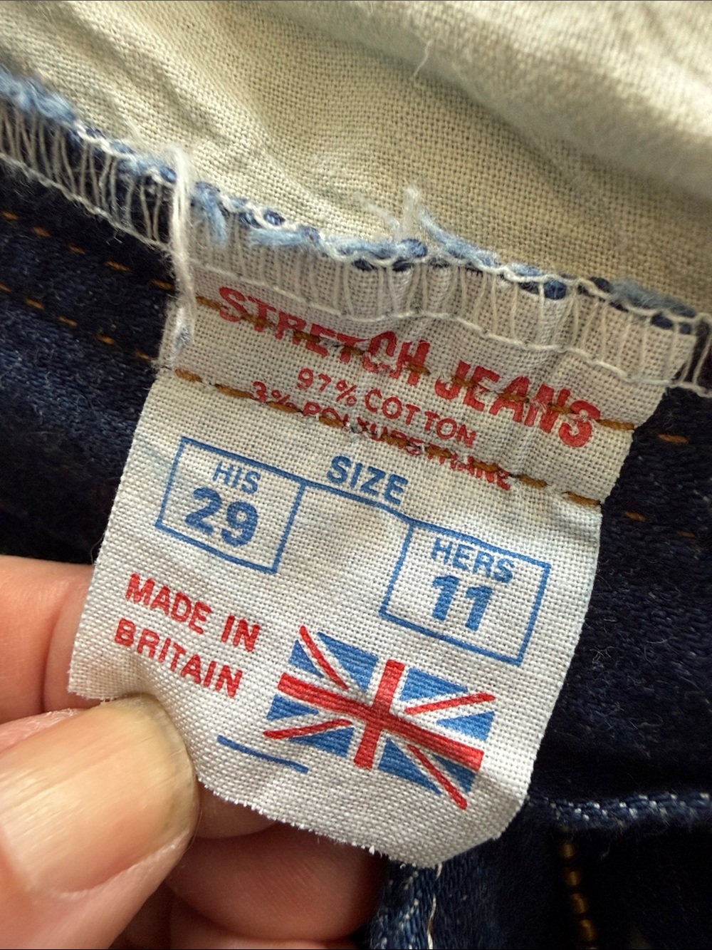Vintage 51 States Made in England Stretch Jeans High Rise Tapered Dark Wash 29 - Picture 8 of 16
